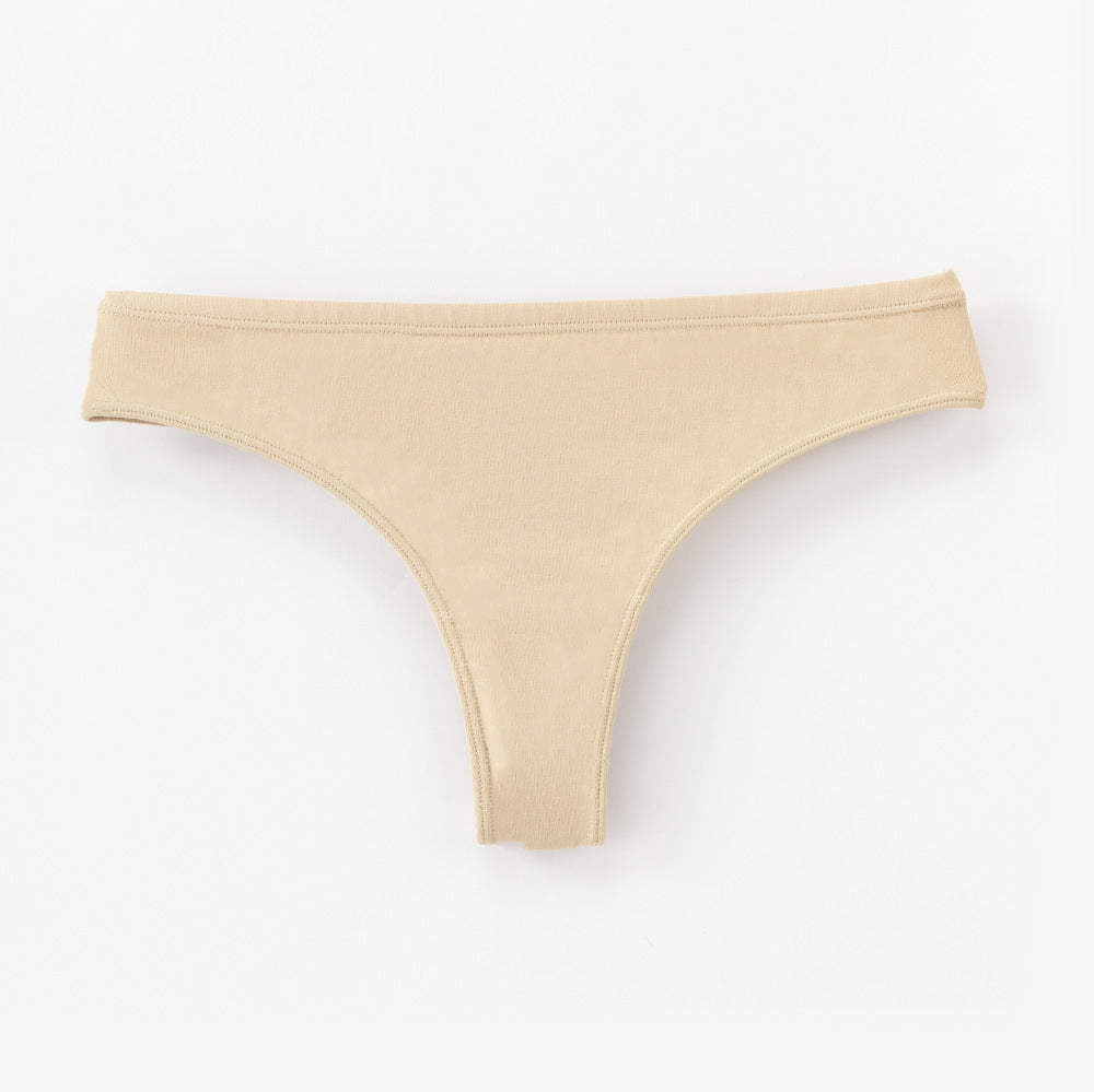 Freedombeauty | Customized Pure Cotton T-Back Women's Combed Cotton Solid Color Women's Briefs Support Small Orders