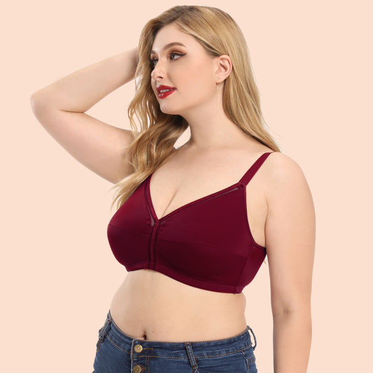 Freedombeauty | New Ultra-Thin Lace plus Size Bra Plump Girls European and American Sexy Underwear Women's Big Chest and Small Bra Micro Push up CD Cup