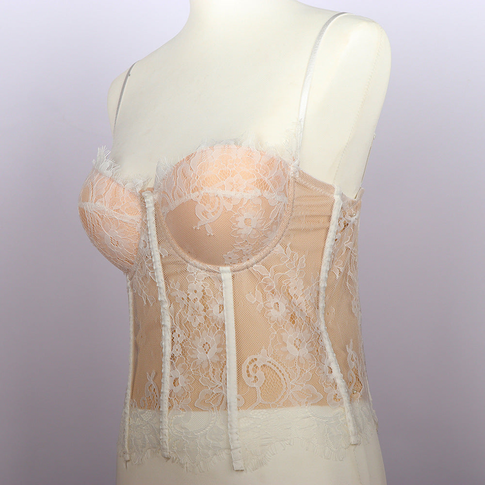 Freedombeauty. | Fish Bone bustier Sexy Lace cup bra Bottoming Vest corset Outer Wear Hot Girl Top Db113.