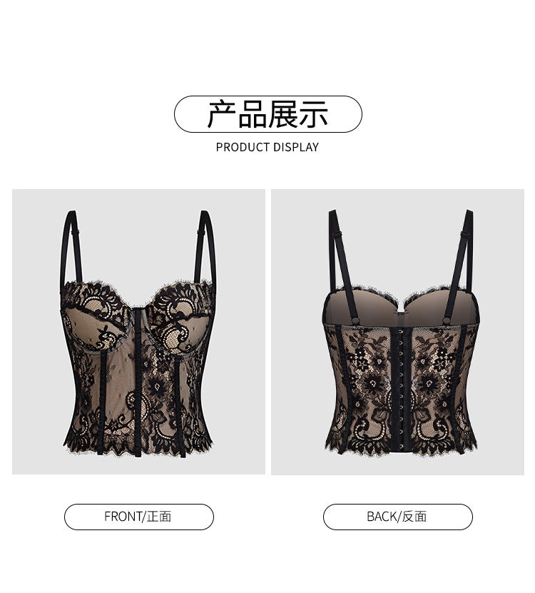 Freedombeauty. | Fish Bone bustier Sexy Lace cup bra Bottoming Vest corset Outer Wear Hot Girl Top Db113.