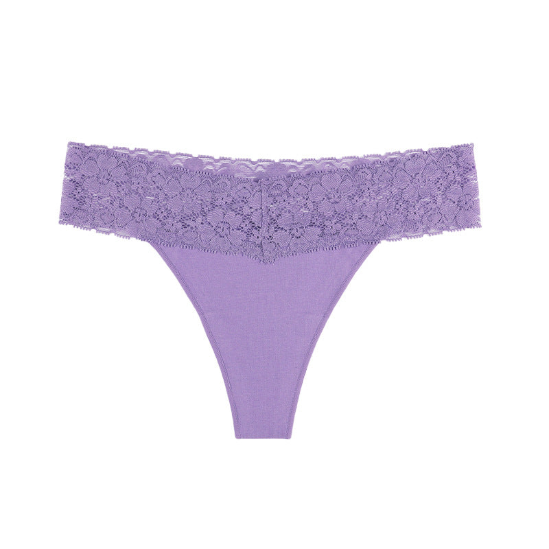 Freedombeauty | New Panties Cotton Women Lace Sexy Low Waist Seamless Breathable Invisible Underpants Simple Female T-Back