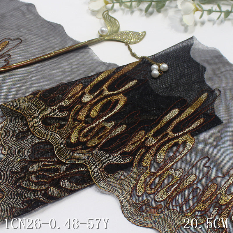 freedombeauty|Single-Sided Ancient Style Stone Bamboo Mesh Embroidery Lace 20cm Curtain Sofa Cushion Lace Trim DIY Accessories