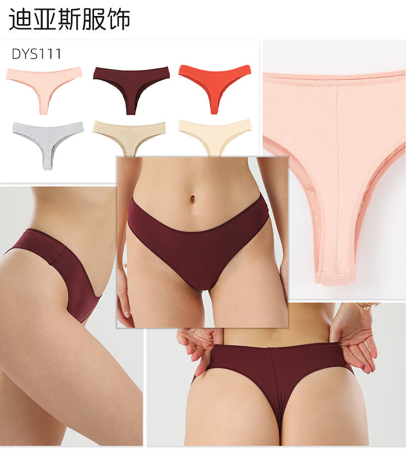 Freedombeauty | Customized Hip Lifting Women's T-Back Thongs Hot Sale in Europe and America 40S Combed Cotton Sexy Lady's Briefs