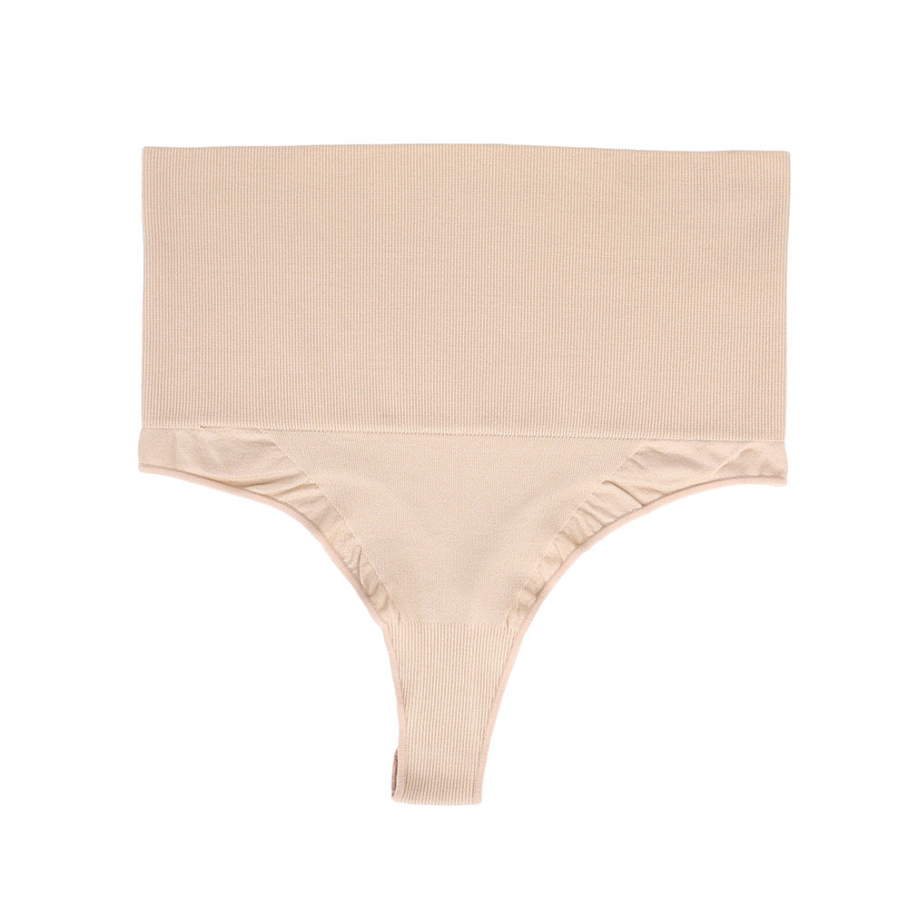 Freedombeauty | New Ultra High Waist Belly Contracting Seamless Underwear Women's Nylon T-Back Sexy Seamless Solid Color plus Size