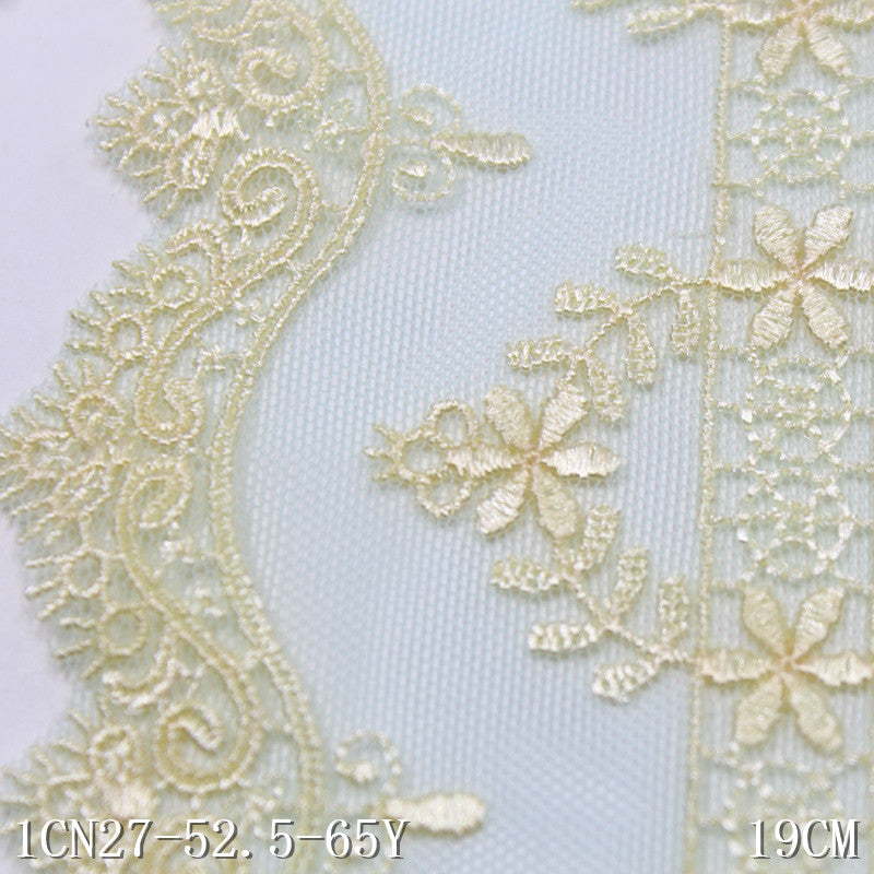 freedombeauty|Two-tone Single-sided French Delicate Wreath Mesh Embroidery Curtain Sofa Cushion Lace Trim DIY Accessories