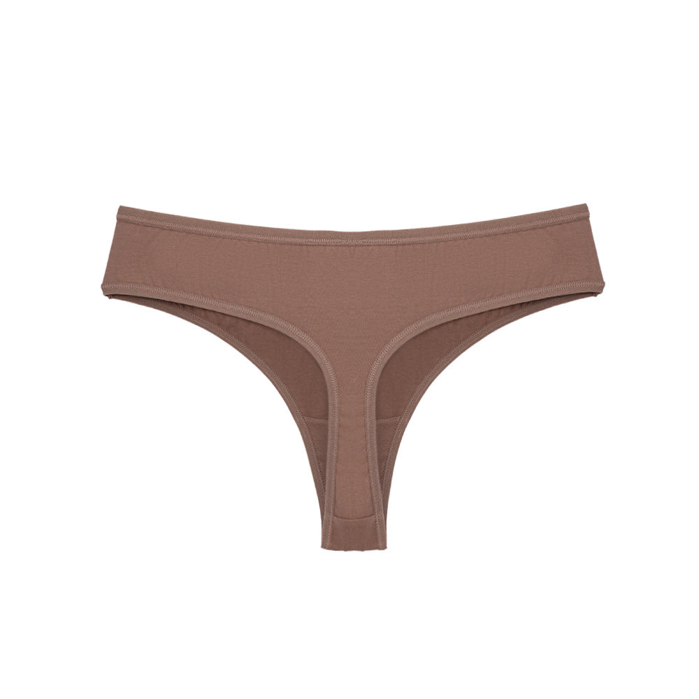 Freedombeauty | Cotton Underwear for Women plus Size Mid Mid-Waist Invisible Sexy Thong Women's Edging High Elastic Breathability Support