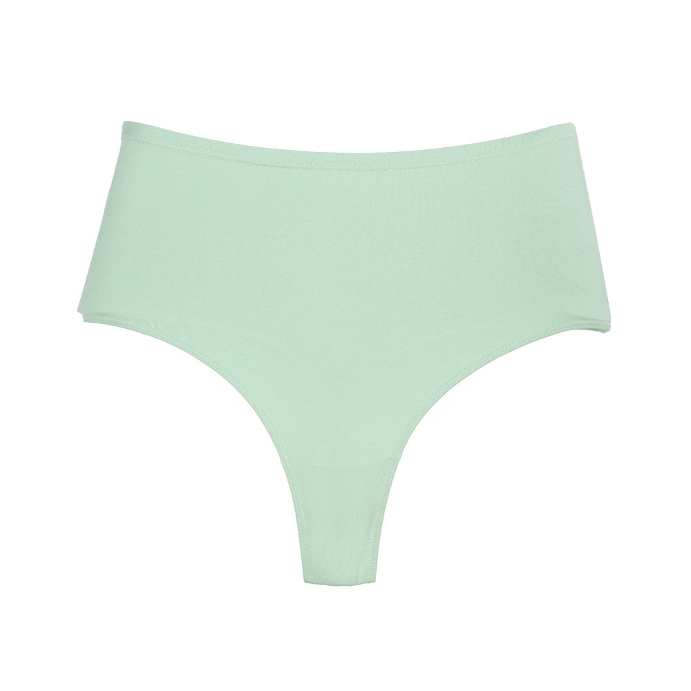 Freedombeauty | Women's Cotton Underwear plus Size High Waist Invisible G-string Breathable High Elastic High Slit Non-Khaki Crotch Briefs in Stock