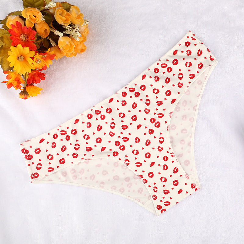 Freedombeauty | T-Back Women's High-Elastic Butterfly Print Leopard Print Low Waist Pure Cotton Underwear Bamboo Velvet Comfortable Hip Lift