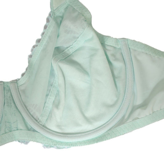 Freedombeauty | Light Blue Lace Sponge Shoulder Strap Ultra-Thin with Steel Ring Big Chest Display Small-Large Size Bra Push up CDE Cup