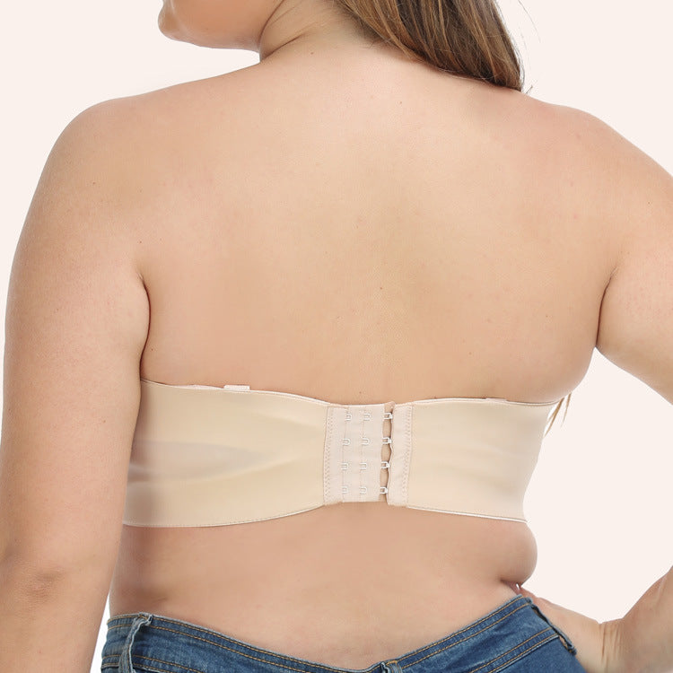Freedombeauty | Seamless Ultra-Thin Glossy Ice Silk Tube Top Bra Non-Slip Strapless plus Size Wedding Underwear