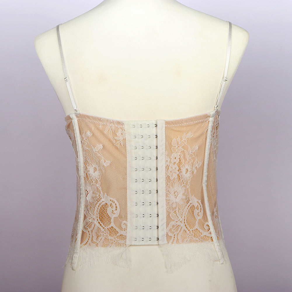 Freedombeauty. | Fish Bone bustier Sexy Lace cup bra Bottoming Vest corset Outer Wear Hot Girl Top Db113.