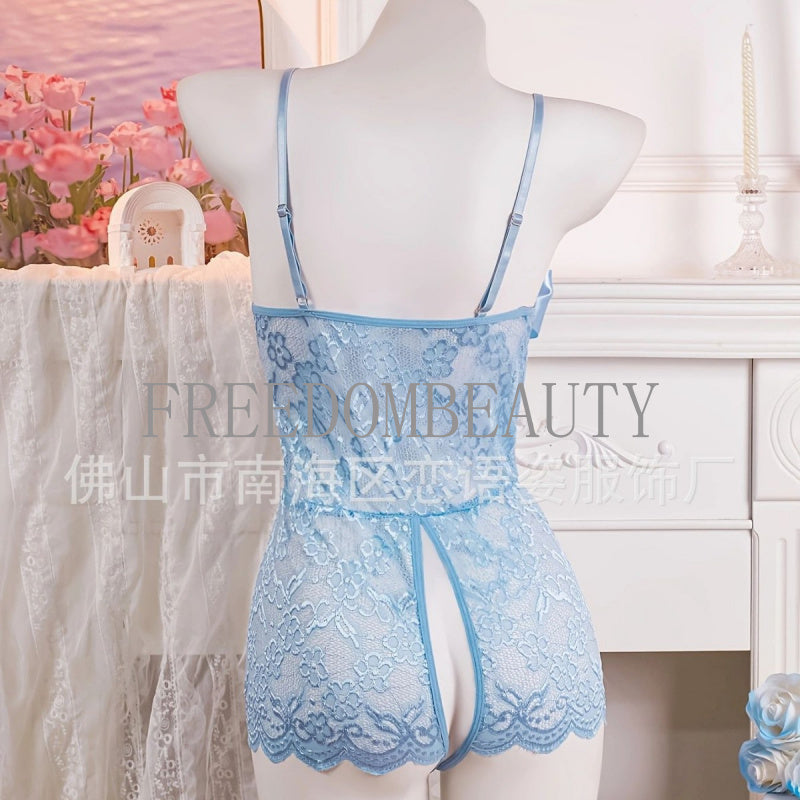 Freedombeauty | Sexy Lingerie Free off Open Crotch High-End Passion Seduction Lace See-through Sexy Pajamas Charm