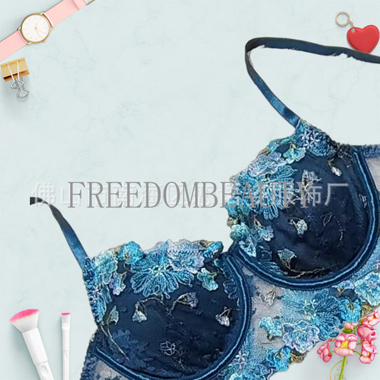 Freedombeauty | Hot Sale Fashion Embroidery New Sexy Gathered Suit Underwear Temptation Sweet Pure Desire Style Sexy Sleepwear