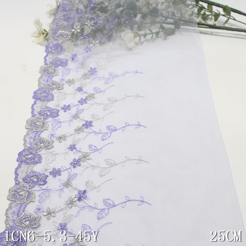 freedombeauty|Two-tone French Style Single-sided Small Flower Mesh Embroidery 19cm Curtain Sofa Cushion Lace Trim DIY Accessories