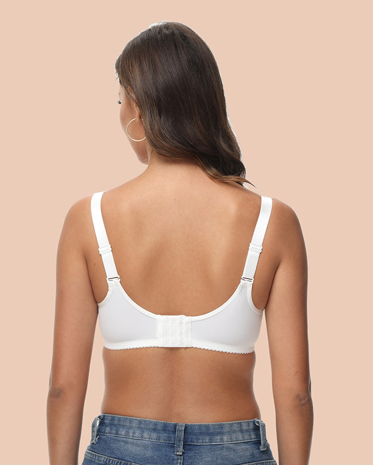 Freedombeauty | Widened Shoulder Strap Thin Cup Sponge Solid Color Summer T-shirt Bra All-Match Underwear Bra European and American 34-40bcd