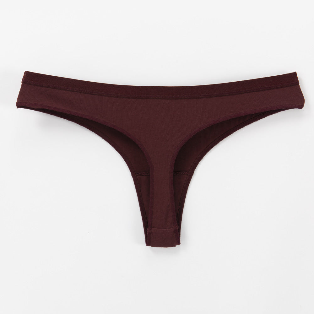 Freedombeauty | European Size Women's 100% Cotton Briefs Youth Sexy Thong Invisible Bikini Combed Cotton Support Briefs in Stock