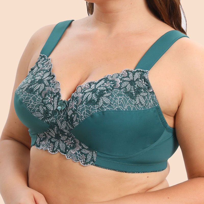 Freedombeauty | Full Cup Sponge Sandwich Wide Shoulder Strap Wireless plus Size Bra 38d-44f