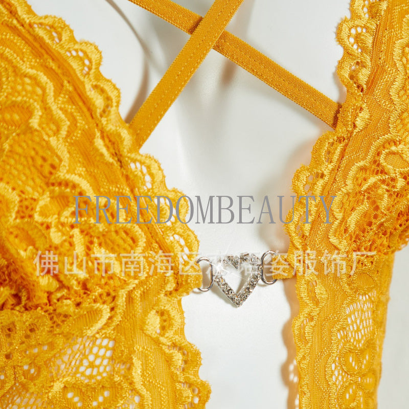Freedombeauty | Sexy Underwear Lace See-through Temptation New Lace Backless Bodysuit Tight