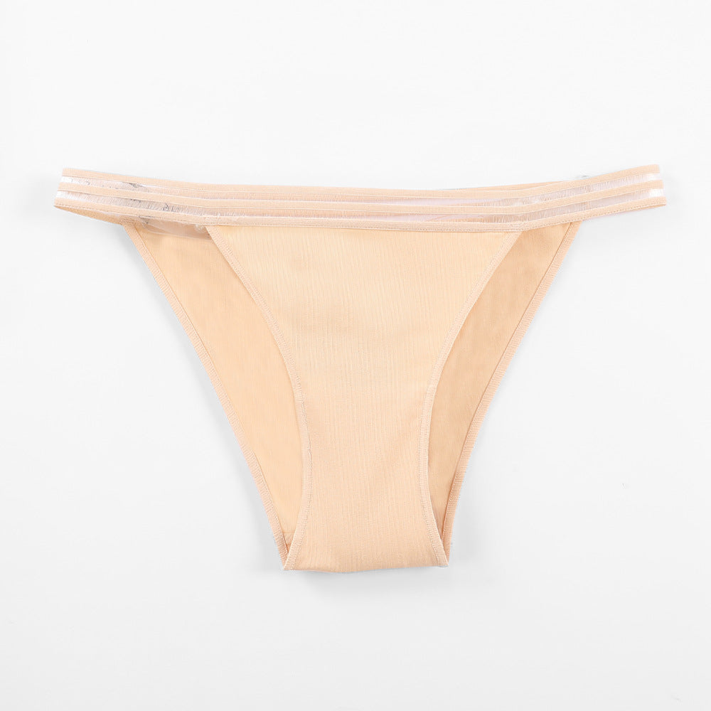 Freedombeauty | plus Size Cotton Underwear Women's European and American Low Waist Invisible Bikini Bikini Hip Lifting Briefs Support in Stock