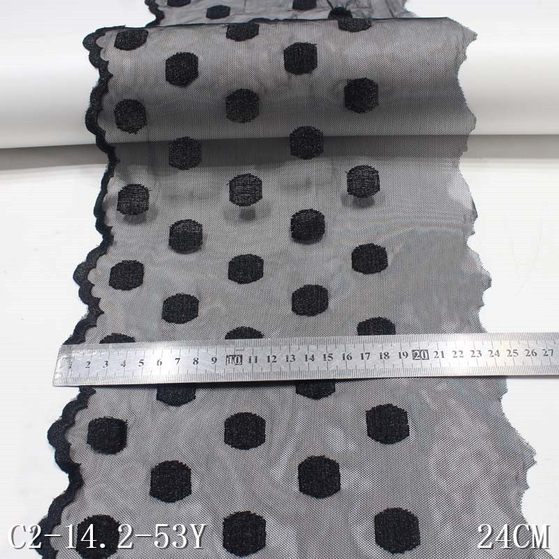 Freedombeauty | Black Mesh Spot Polyester Thread Embroidery Lace Accessories Curtain Clothing Accessories Textile Accessories