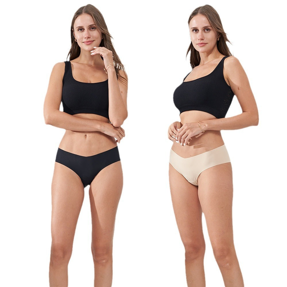 Freedombeauty | Breathable Traceless Invisible Women's Yoga Fitness T-Back Briefs European and American Sexy Ice Silk French Underwear Women