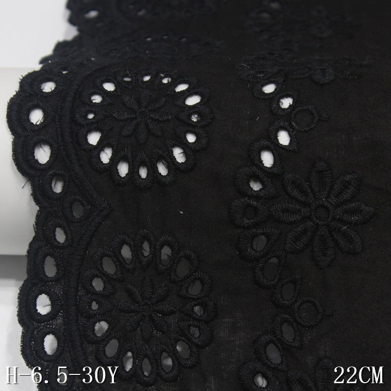 Freedombeauty | Cotton Embroidery Lace Wavy Line Edge Three-Dimensional Hollow Embroidered Black Classical Underwear Textile Accessories