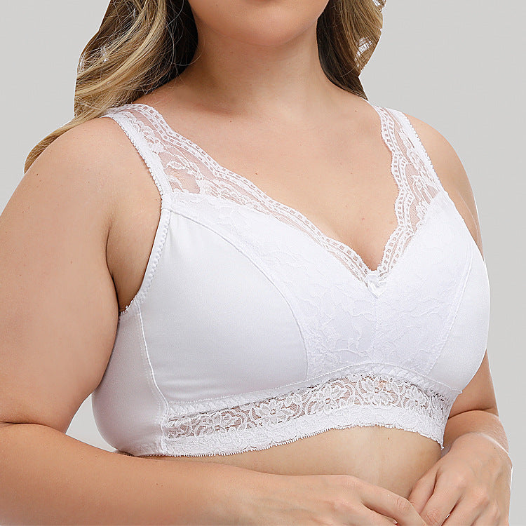 Freedombeauty | Export Bra Lace Edge Vest Underwear Insert Gathered Wireless European and American Bra