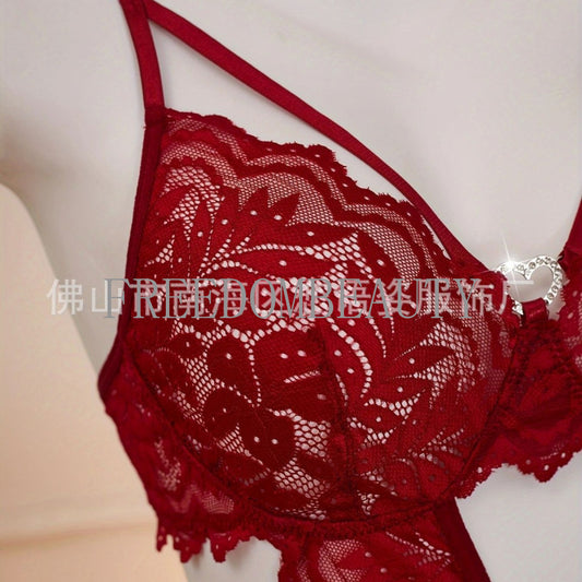 Freedombeauty | Fashion Sexy Stretch Lace Midriff Outfit Design Sweet Pure Style Sexy Jumpsuit