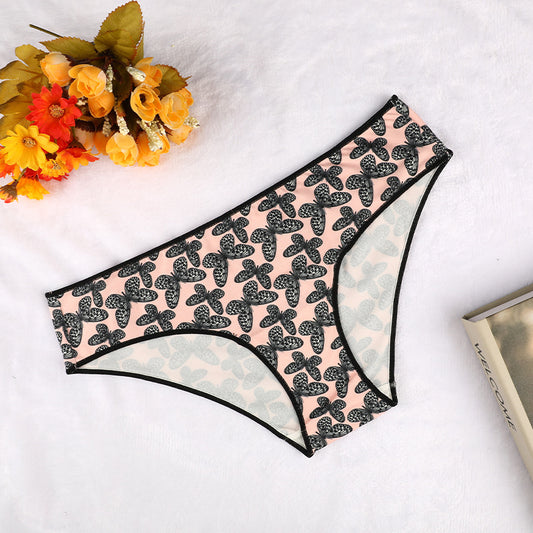 Freedombeauty | T-Back Women's High-Elastic Butterfly Print Leopard Print Low Waist Pure Cotton Underwear Bamboo Velvet Comfortable Hip Lift