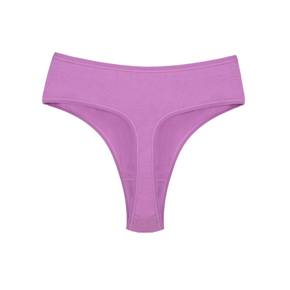 Freedombeauty | plus Size Cotton Underwear Girls' Invisible High Waist Brazilian Panties Breathable Crotch High Slit Briefs Delivery Supported