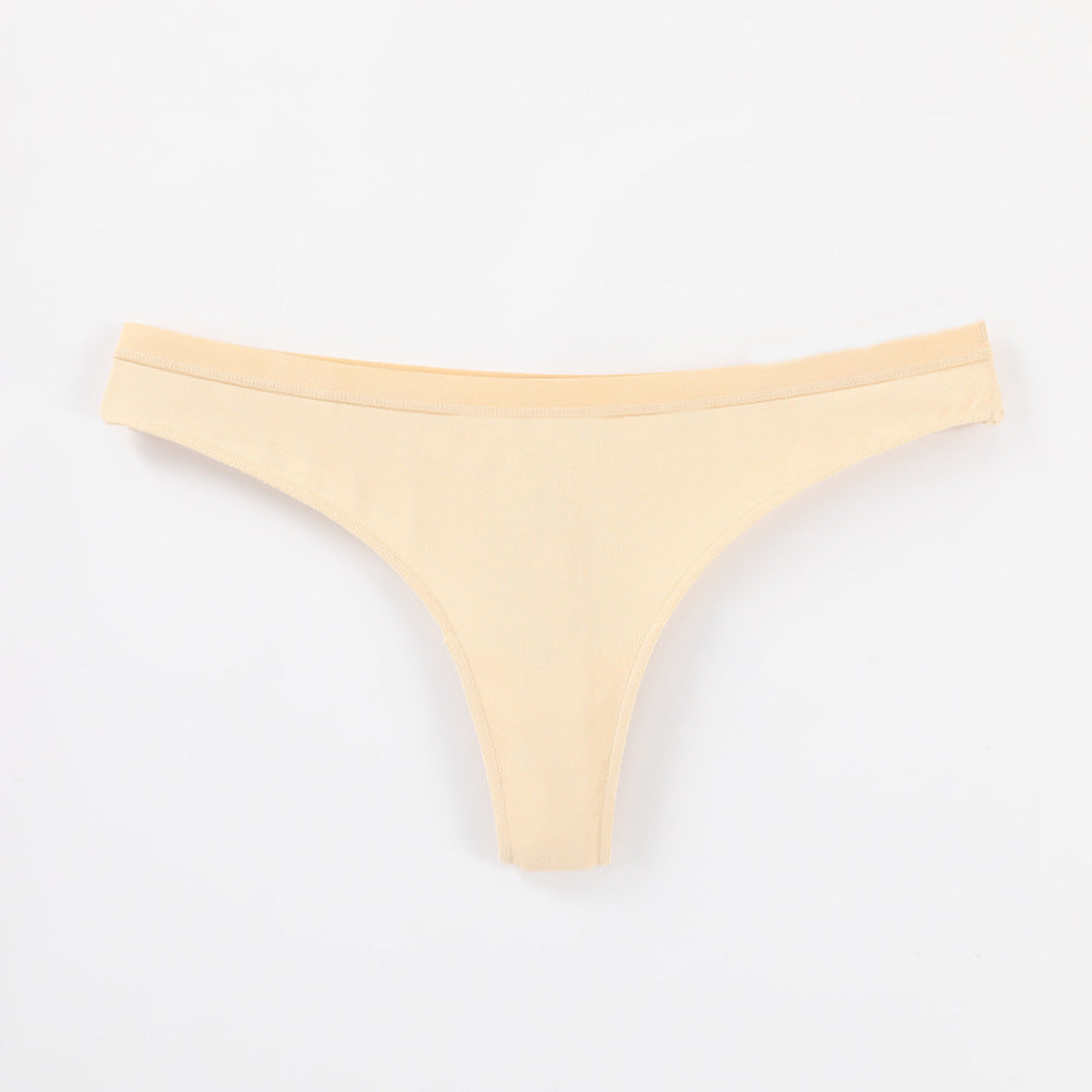 Freedombeauty | European Size Women's 100% Cotton Briefs Youth Sexy Thong Invisible Bikini Combed Cotton Support Briefs in Stock