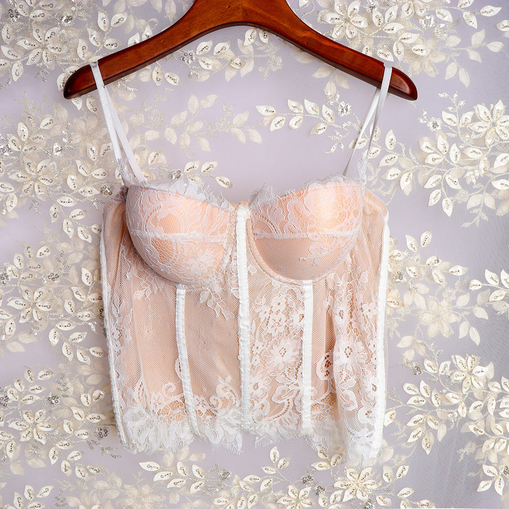 Freedombeauty. | Fish Bone bustier Sexy Lace cup bra Bottoming Vest corset Outer Wear Hot Girl Top Db113.