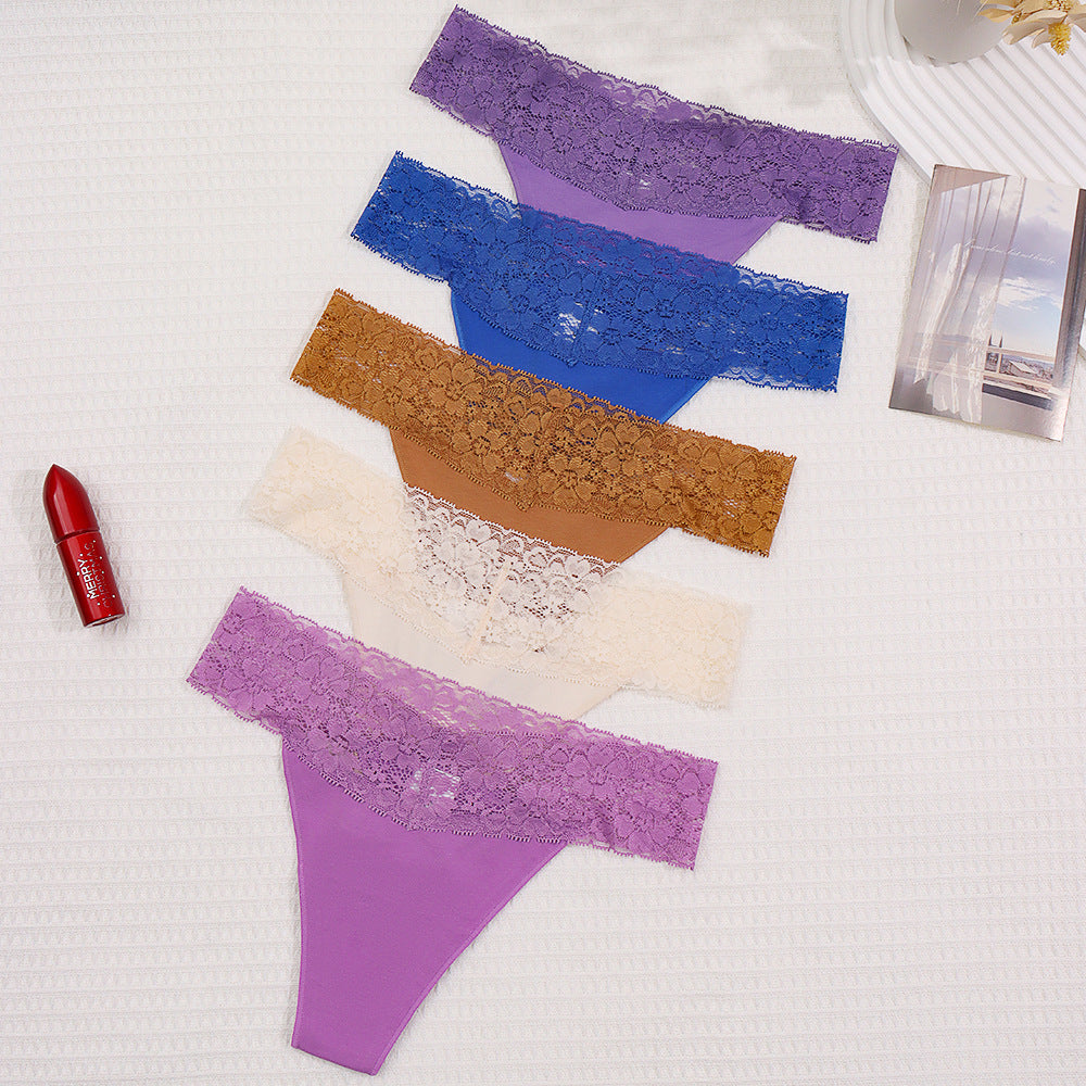 Freedombeauty | New Panties Cotton Women Lace Sexy Low Waist Seamless Breathable Invisible Underpants Simple Female T-Back