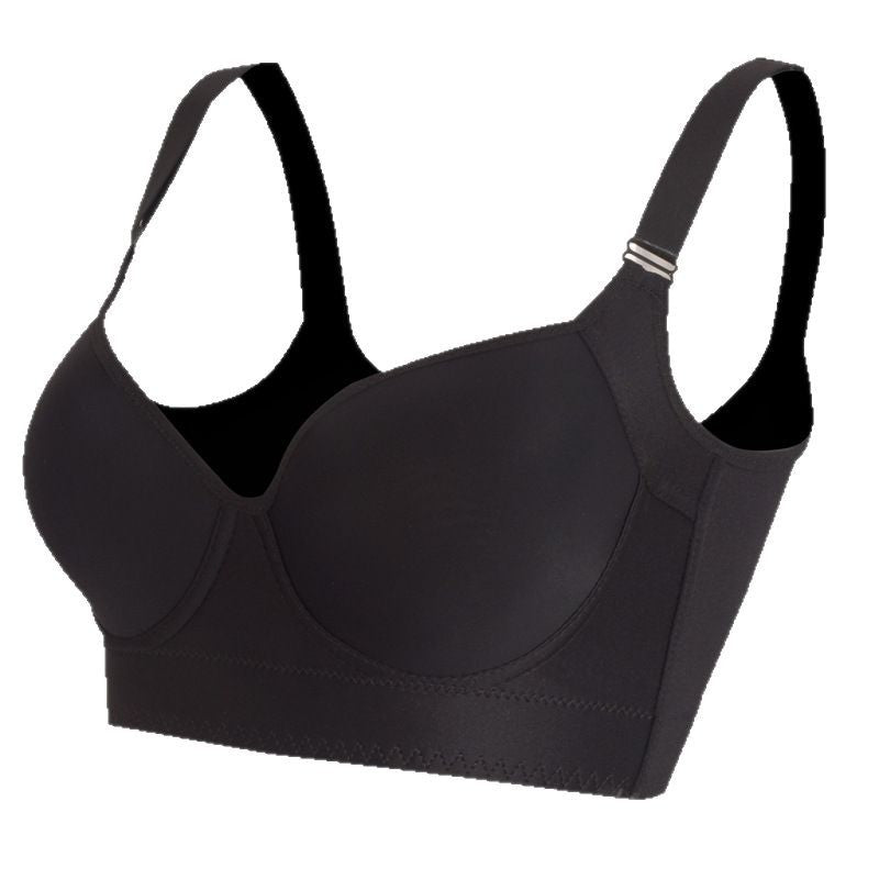 Freedombeauty | European and American Underwear Glossy Big Chest Small Multi-Breasted Adjustable Push up plus Size Bra Bcdefg