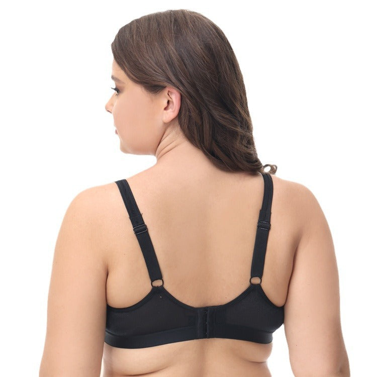 Freedombeauty | Metallic Shiny plus Size Ultra-Thin Bra European and American Underwear Women's Breast Contracting Bra Cdefgh Cup