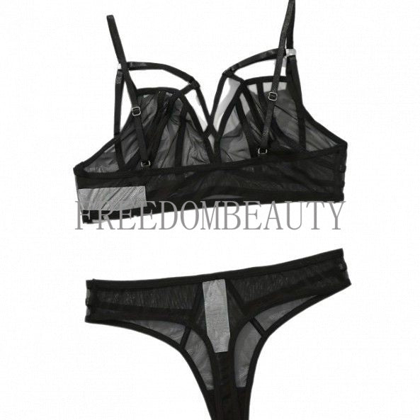 Freedombeauty | Fashion Sweet Pure Desire Wind Elastic Mesh Charm Temptation Sexy Underwear Suit