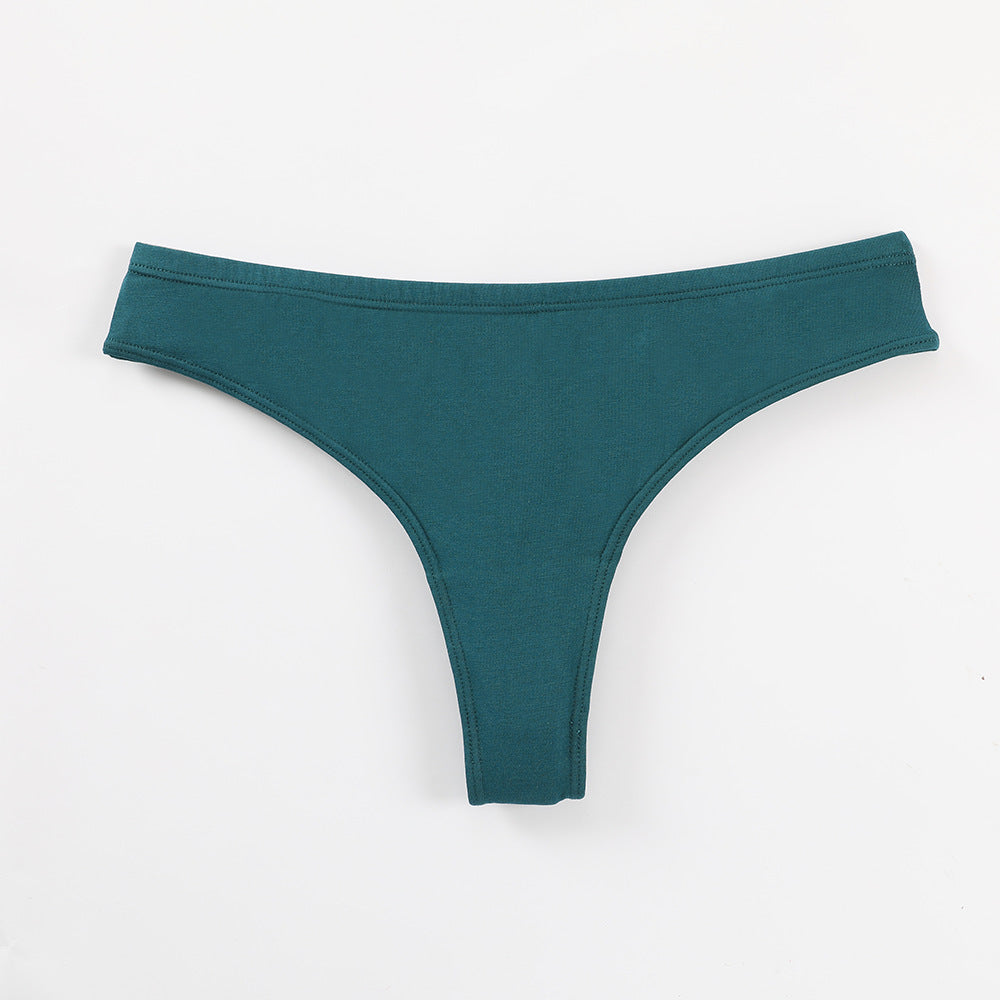 Freedombeauty | Customized Pure Cotton T-Back Women's Combed Cotton Solid Color Women's Briefs Support Small Orders