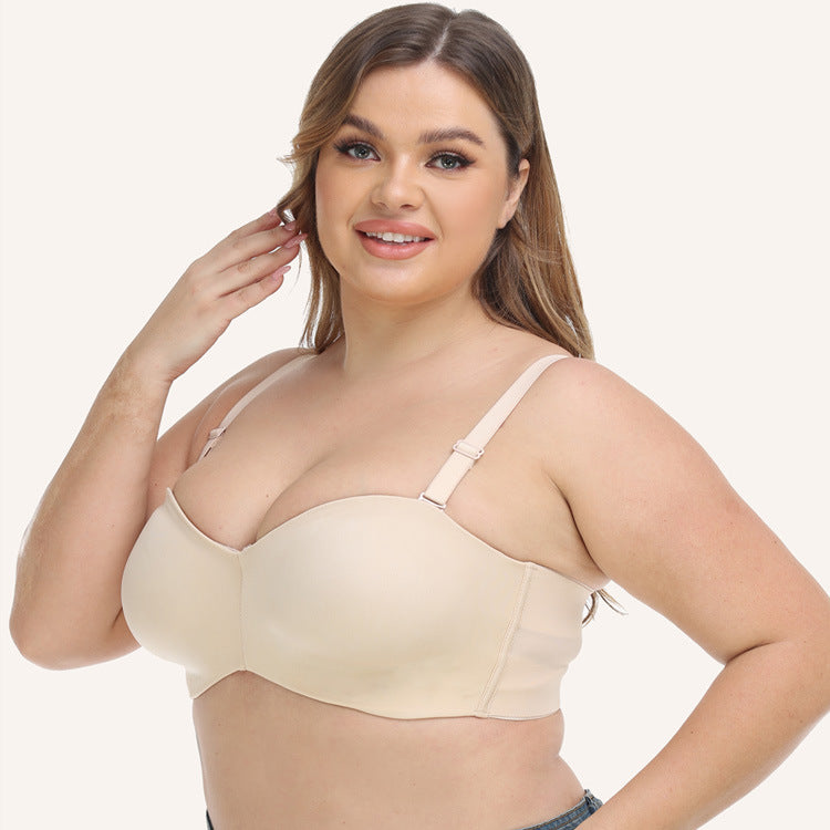 Freedombeauty | Seamless Ultra-Thin Glossy Ice Silk Tube Top Bra Non-Slip Strapless plus Size Wedding Underwear