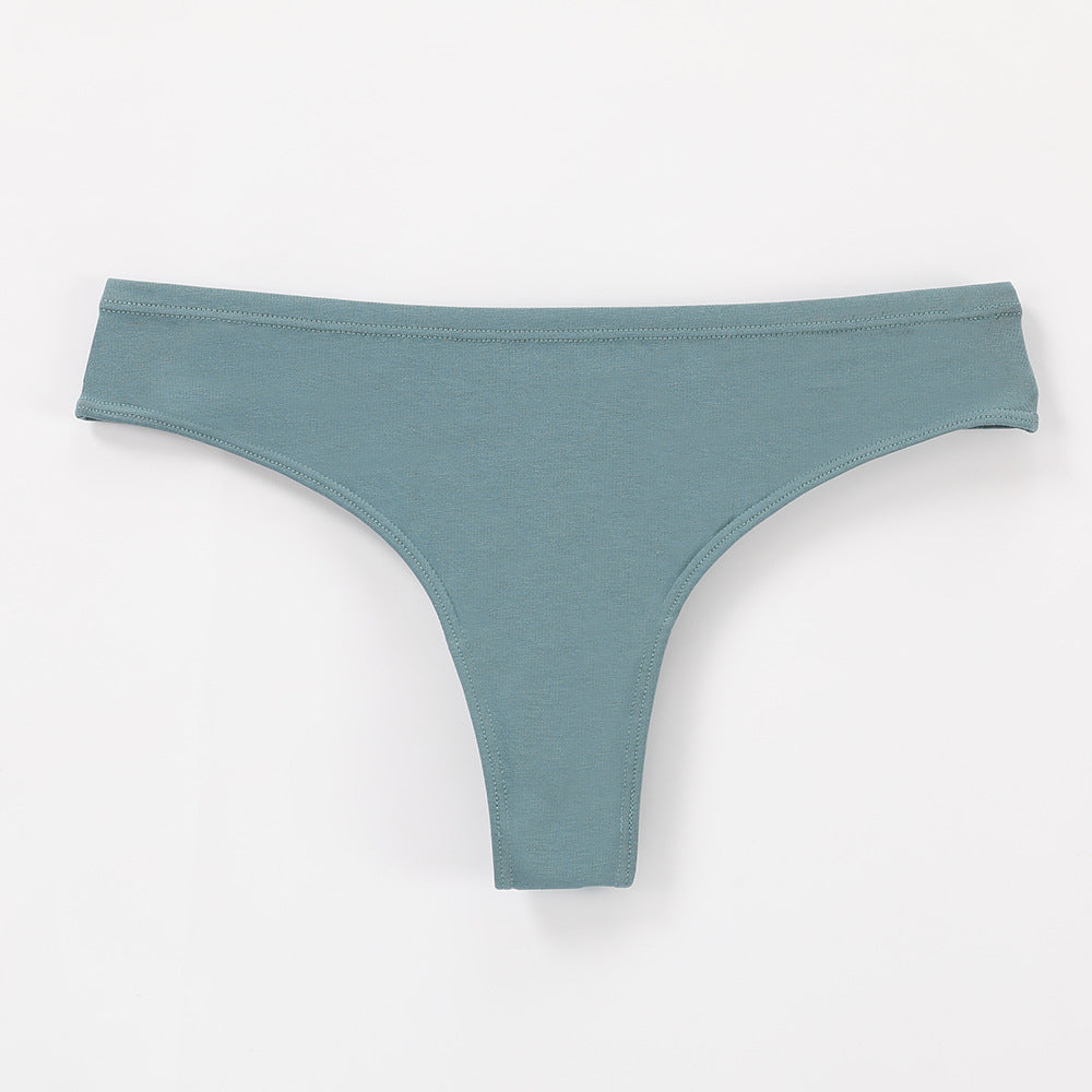 Freedombeauty | Customized Pure Cotton T-Back Women's Combed Cotton Solid Color Women's Briefs Support Small Orders