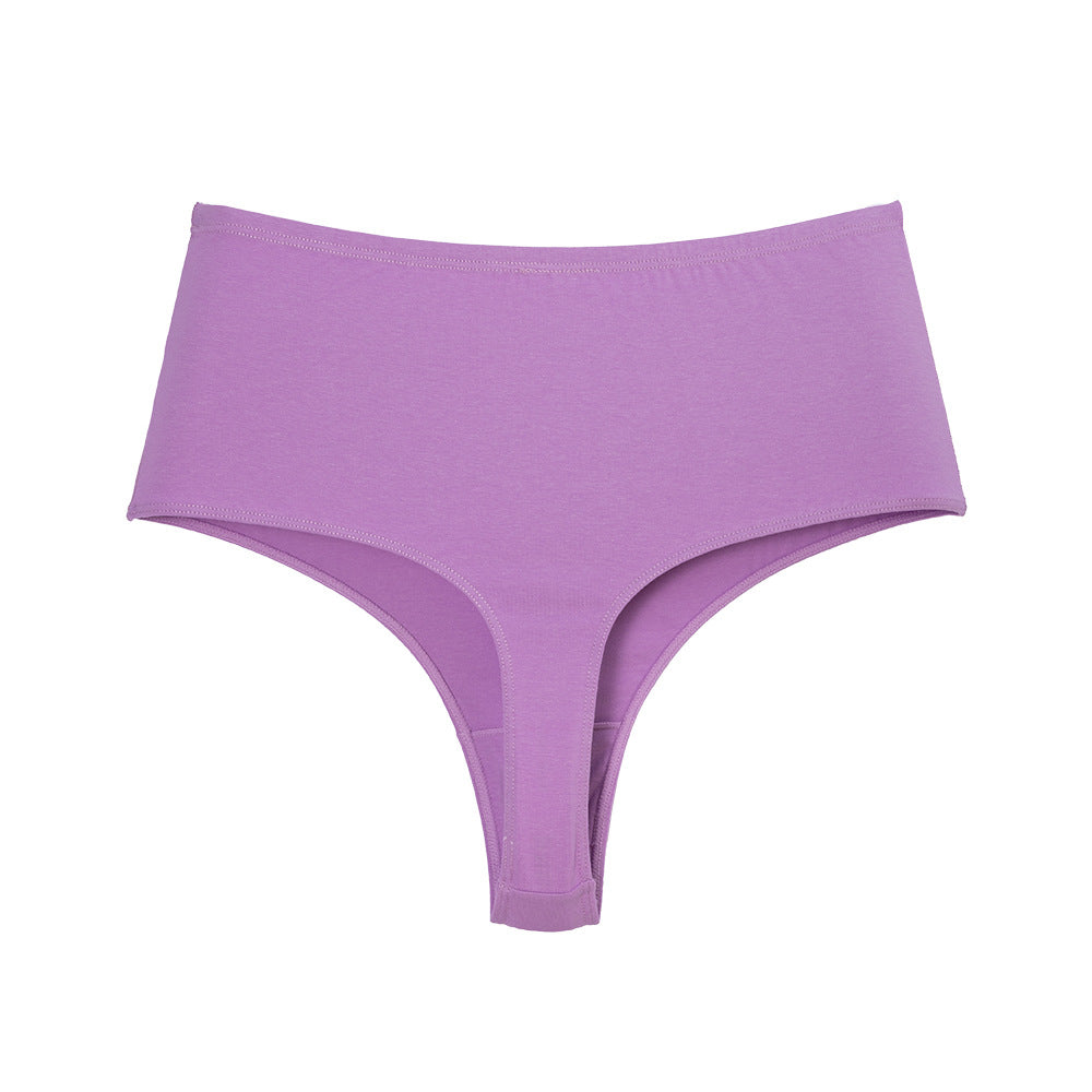 Freedombeauty | Women's Cotton Underwear plus Size High Waist Invisible G-string Breathable High Elastic High Slit Non-Khaki Crotch Briefs in Stock