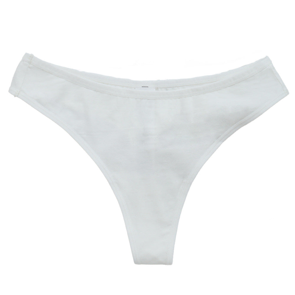 Freedombeauty | Cotton Underwear for Women plus Size Mid Mid-Waist Invisible Sexy Thong Women's Edging High Elastic Breathability Support