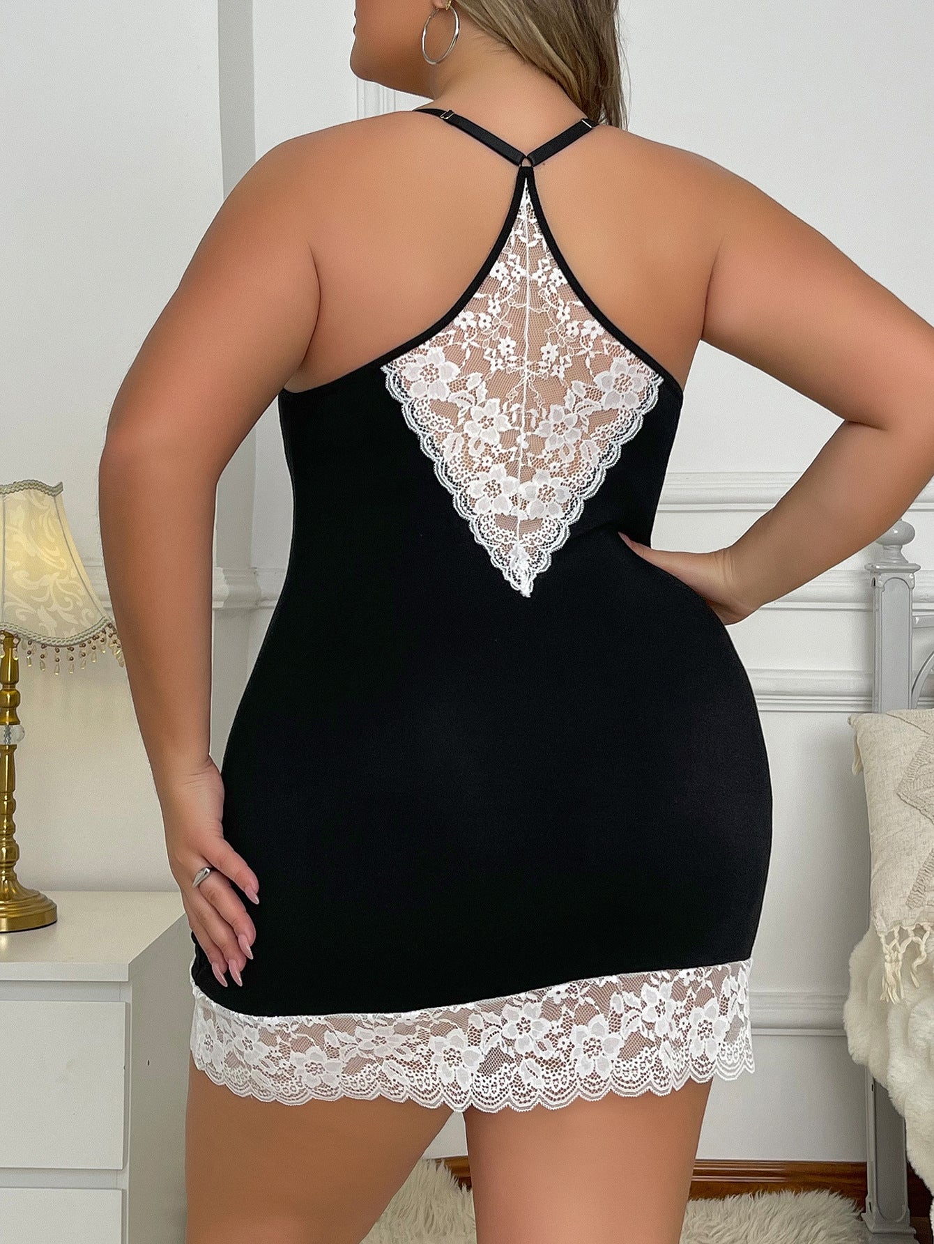 Freedombeauty | European and American Supply New plus Size Sexy Lingerie Lace Seduction Suspender Skirt plus Size