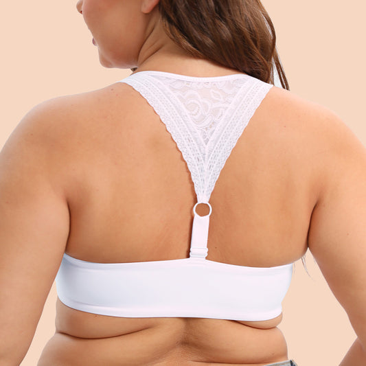 Freedombeauty | European and American Style Contrast Color Series Lace Push up Front Button Thin Bra Traceless plus Size Underwear G Cup