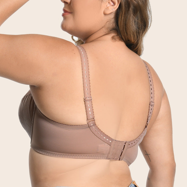 Freedombeauty | Ultra-Thin Jacquard Full Cup Lace plus Size Bra Push up Sexy Fat Sister Underwear Defghijk Cup