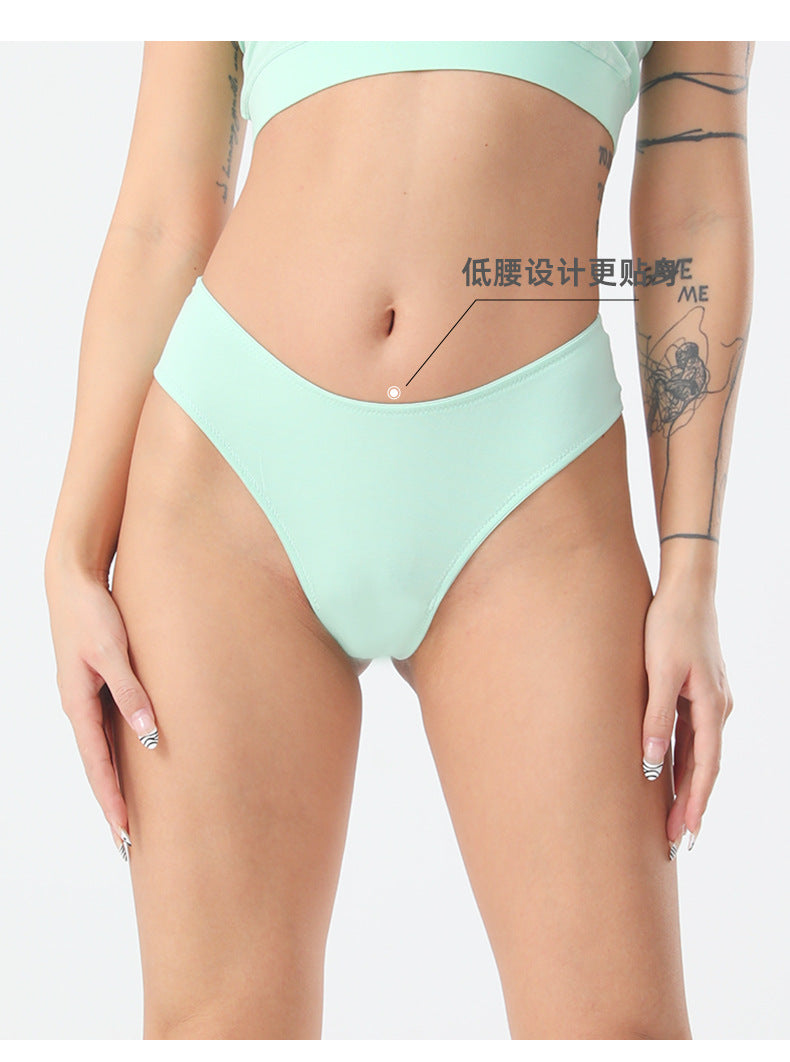 Freedombeauty | Women's plus Size Underwear Pure Cotton Sexy T-Back Low Waist T-Shaped Panties New Solid Color Briefs