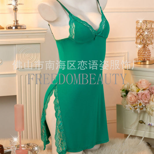 Freedombeauty | Fashion Sweet Pure Desire Style Sexy Charm Cute Strap Lace Stretch Sexy Sleepwear Nightdress
