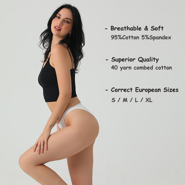 Freedombeauty | Women's Cotton Underwear European and American T-Back Sexy Low Waist Invisible Briefs in Stock