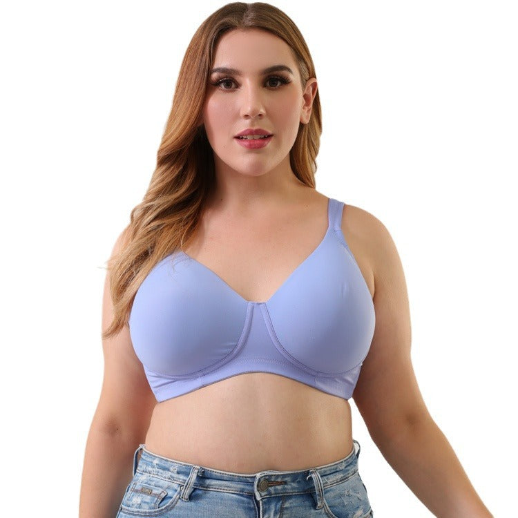 Freedombeauty | New Boutique Super plus Size Bra without Steel Ring Full Cup 125C Plump Girls European and American Underwear Wide Shoulder Strap