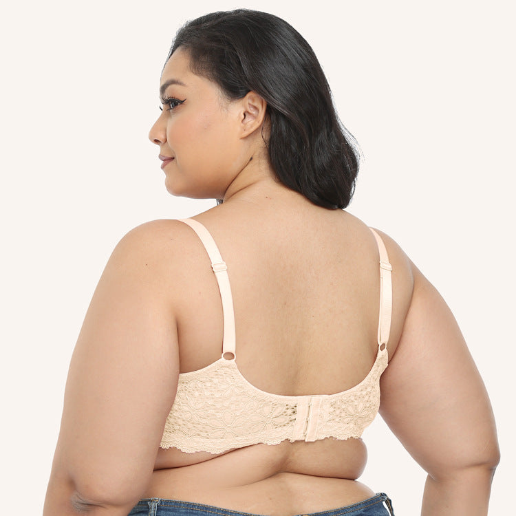 Freedombeauty | New Underwear with Steel Ring Lace Thin Fat Sister plus Size Bra Gathered Full Cup