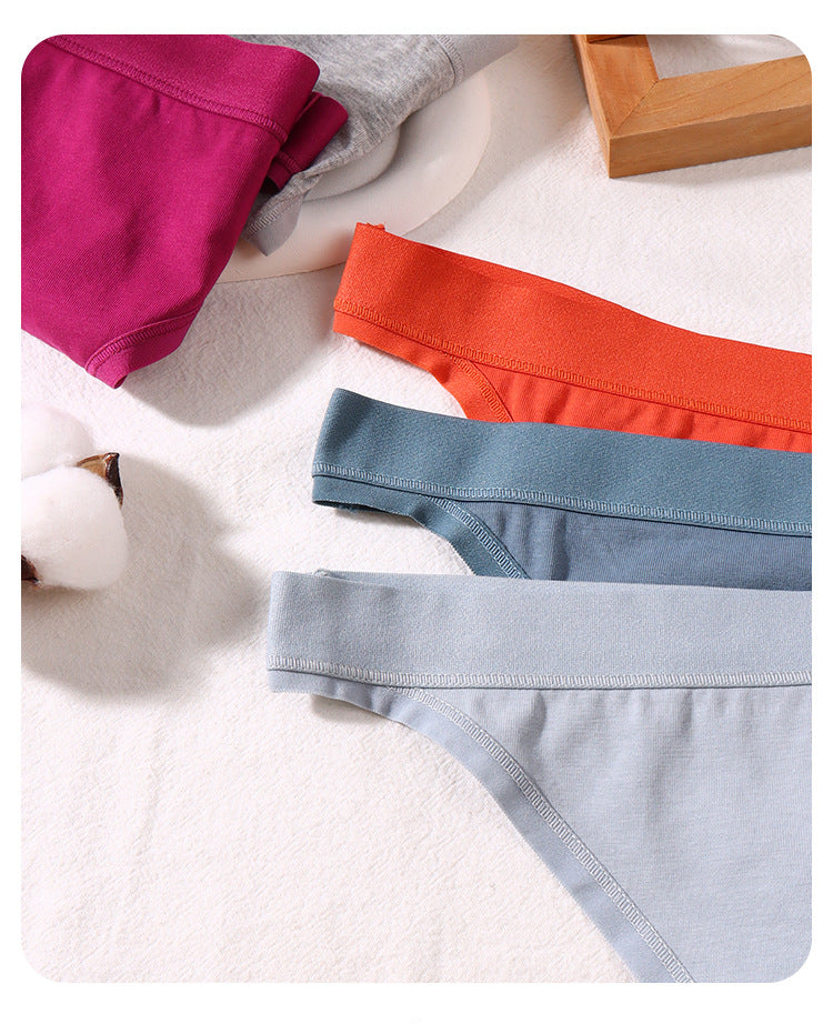 Freedombeauty | Customized 123 Sexy Cotton Underwear 40S Combed Cotton T-Back Breathable Comfortable Low Waist Underwear for Women